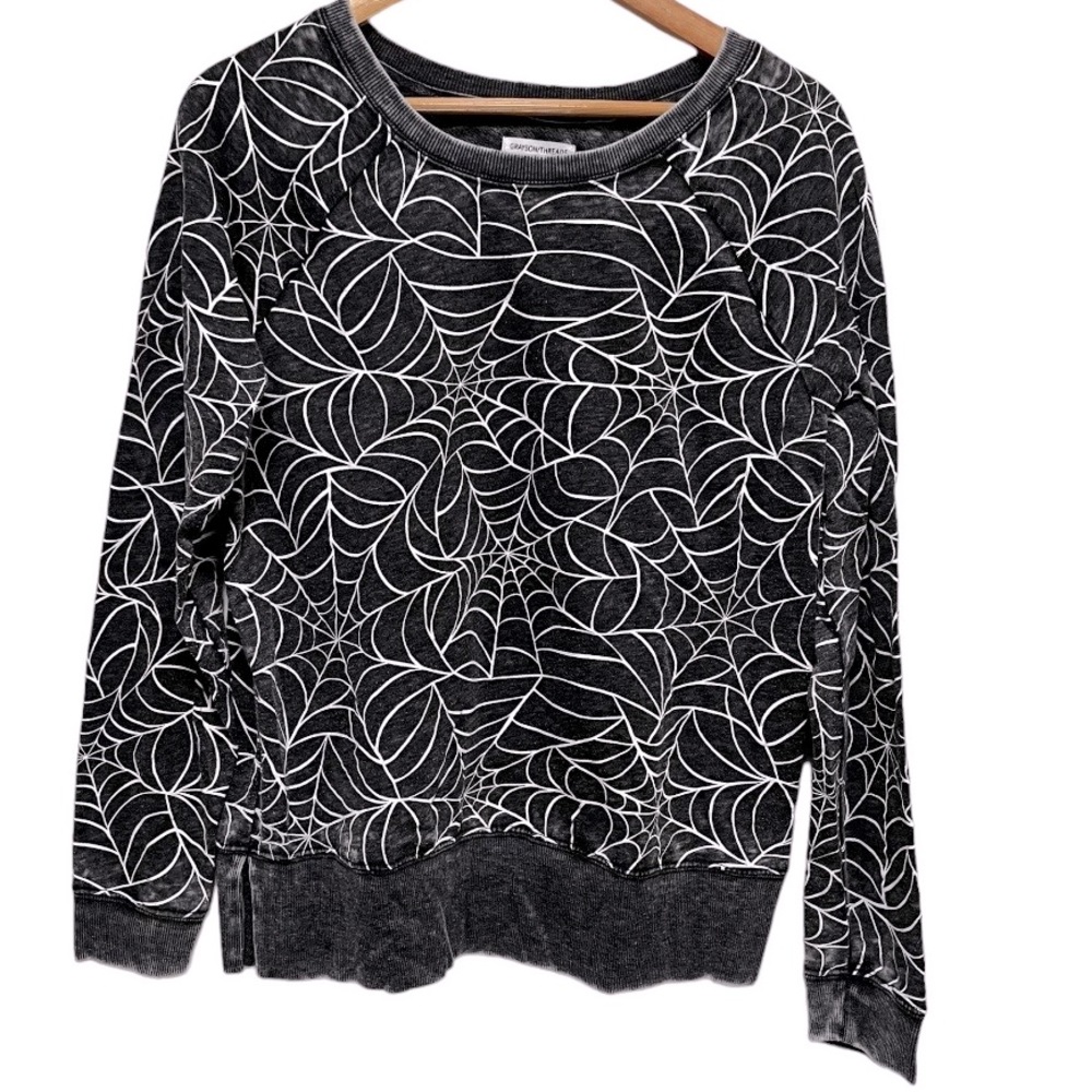 Grayson Threads Black and White Spiderweb Sweater